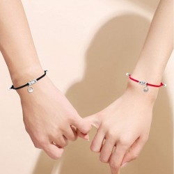 Gift For Valentine's Day 2PCS Couple Magnetic Bracelet Set Mutual Attraction Rope Braided Bracelets Adjustable Charm Couple Set For Women Men